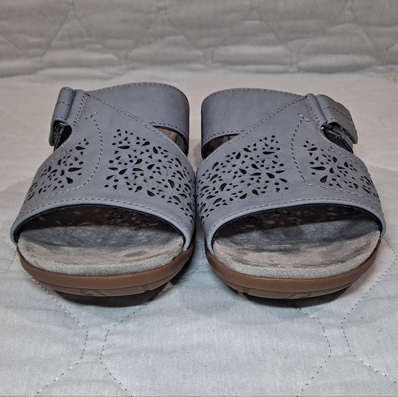 Baretraps JARA Open-Toe Slide Sandals Women's 7M Gray Adj. Hook & Loop Straps - Picture 12 of 14